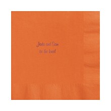 Custom 6-1/2 Square Orange Luncheon Napkin, 3-Ply Tissue, 100/Pack