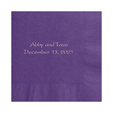 Custom 6-1/2 Square Violet Luncheon Napkin, 3-Ply Tissue, 100/Pack