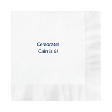 Custom 6-1/2 Square White Luncheon Napkin, 3-Ply Tissue, 100/Pack