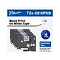 Brother P-touch TZe-231 Laminated Label Maker Tape, 1/2" x 26-2/10', Black on White, 6/Pack (TZe-2316PKB)