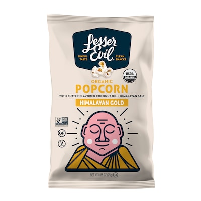 Lesser Evil Snack Organic Himalayan Gold Popcorn, 0.88 oz., 18/Box (LSN00691)