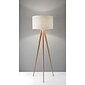 Adesso® Director 60.25"H Floor Lamp, Natural with Off-White Fabric Drum Shade (6424-12)