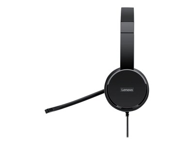 Lenovo 100 USB-A Stereo Computer Headset, UC Certified, Black (4XD0X88524)