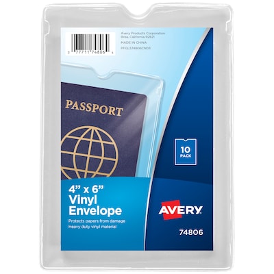 Avery Heavyweight Sheet Protectors, 4 x 6, Clear, 10/Pack (74806)