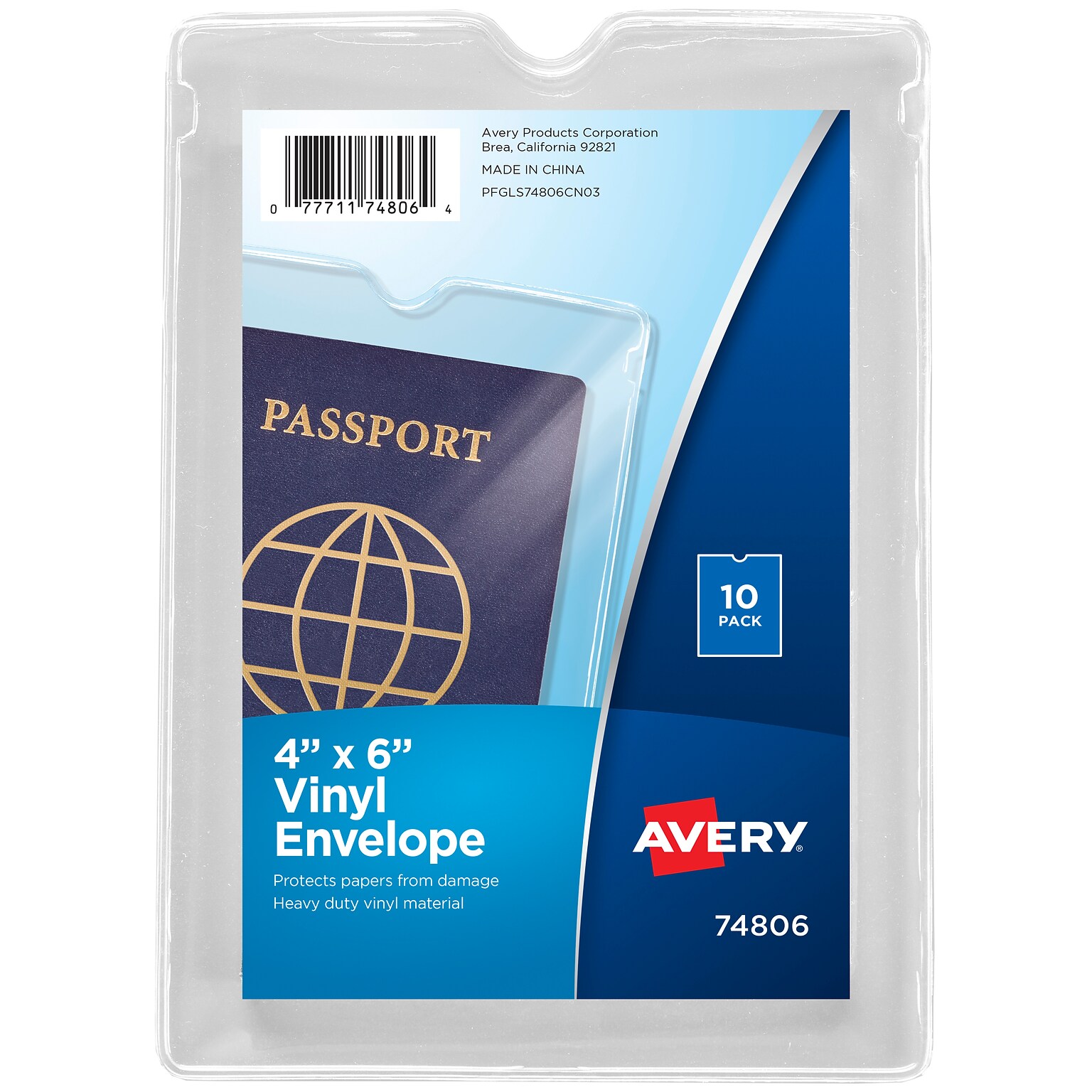 Avery Heavyweight Sheet Protectors, 4 x 6, Clear, 10/Pack (74806)
