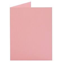 JAM Paper® Blank Foldover Cards, 4 3/8 x 5 7/16 (Fits in A2 Envelopes), Baby Pink Pastel Base, 25/Pa