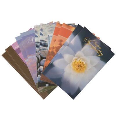 JAM PAPER Assorted Sympathy Greeting Cards & Matching Envelopes Set, 4 x 6, Deepest Sympathy, 10 Car