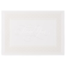 JAM Paper® Thank You Card Sets, Pearl Border Card with Anthracite Stardream Envelopes, 25 Cards and