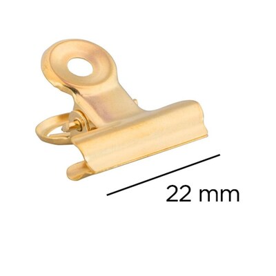 JAM Paper Bulldog Clip, Gold, 25/Pack (373933553B)