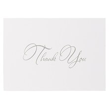 JAM PAPER Thank You Card Sets, Silver Script Cards with Anthracite Stardream Envelopes, 25 Cards and
