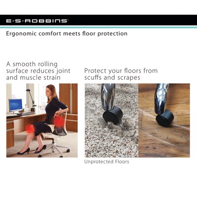 ES Robbins EverLife Carpet Chair Mat with Lip, 36" x 48'', Medium-Pile, Clear (122073)