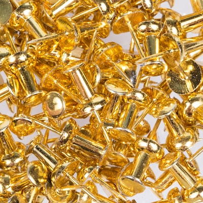 JAM Paper Push Pins, Shiny Gold, 100/Pack (222419051)
