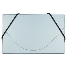 JAM Paper® Plastic Business Card Holder Case, Silver Metallic, Sold Individually (365658)