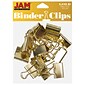 JAM Paper Colorful Binder Clips, Medium, 5/8" Capacity, Gold, 15/Pack (339BCgo)