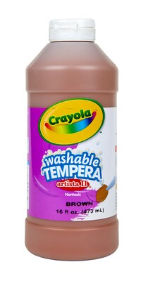 Crayola Artista II Washable Tempera Paint, Brown, 16 oz. (3115-007)