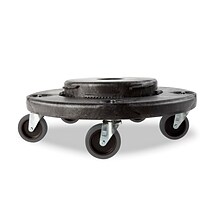 Rubbermaid Brute Plastic Quiet Dolly, 30 Gallons, Black (FG264043BLA)