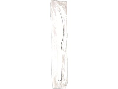Dixie Individually Wrapped Polystyrene Knife, Medium-Weight, White, 1000/Carton (KM23C7)