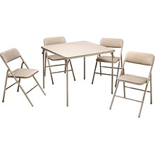 Cosco Folding Table and Chair Set, 34 x 34, Tan (14551WHD1E)