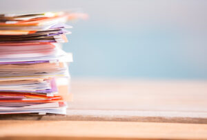 A stack of documents