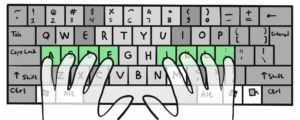 hands typing