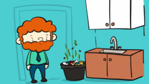 garbage bags cans prevent bad smells office