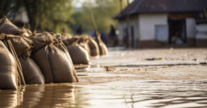 Flood outside the house