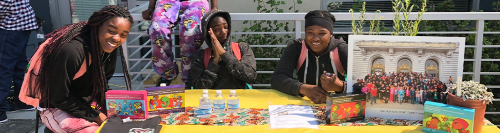 Young people at the table.