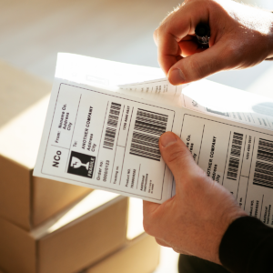 a shipping label
