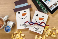 Snowman Popcorn Wrap