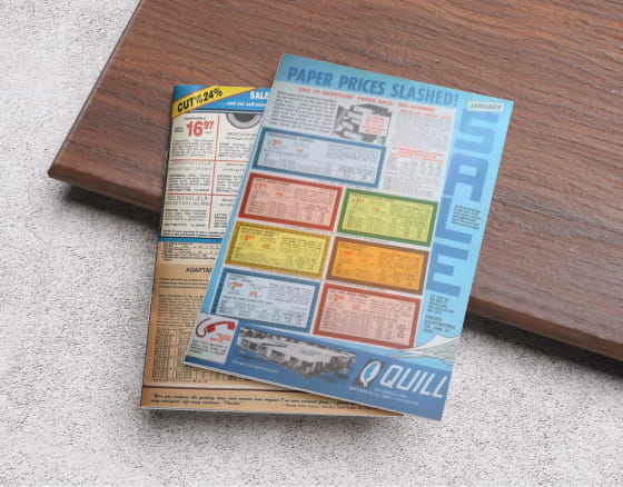 A printed Quill product catalog from 1963