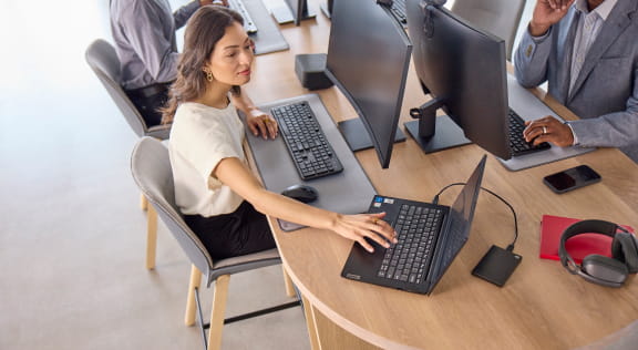 Image of a man unboxing monitor