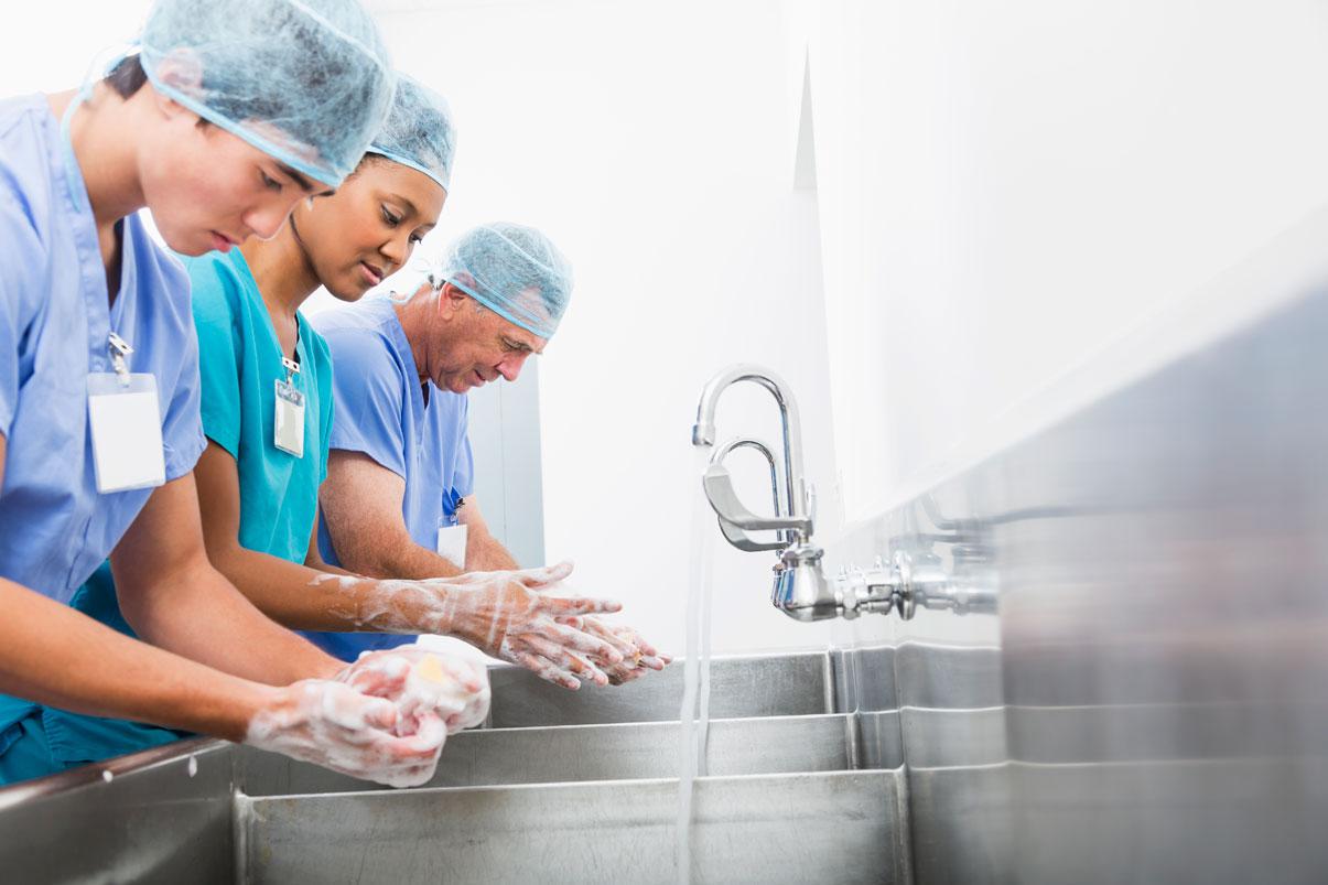 Doctors washing their hands