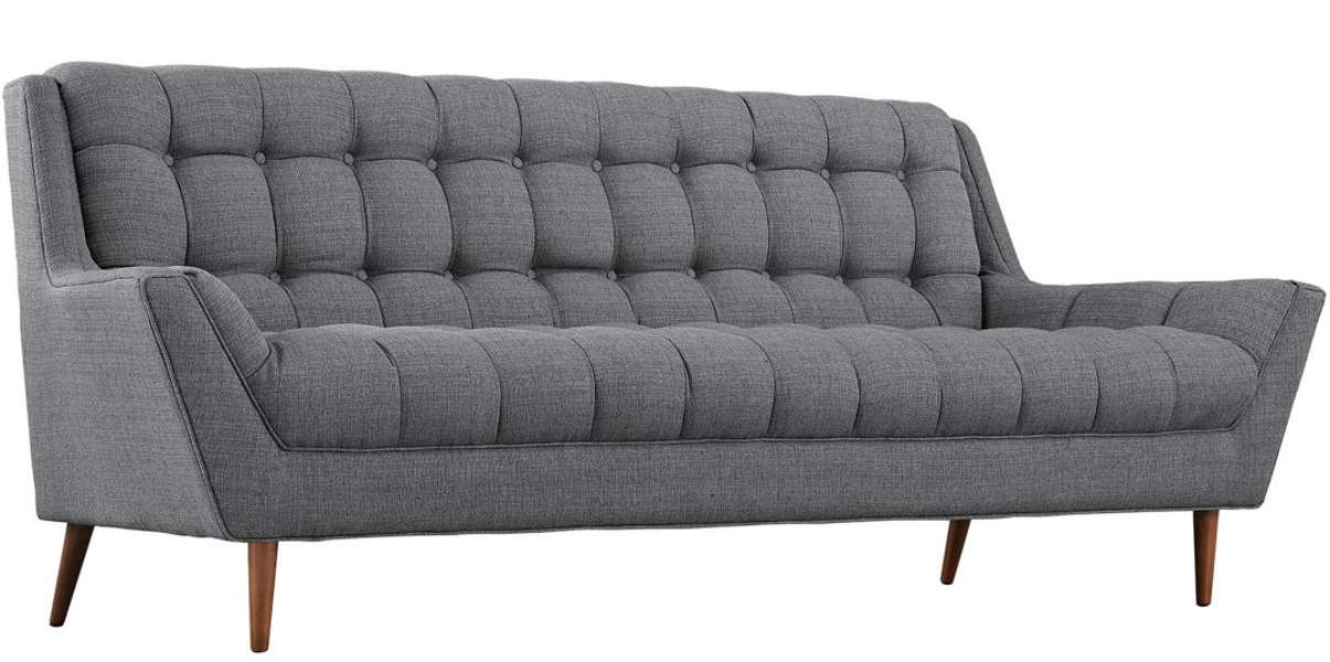 Modway Response 89-inch Fabric Sofa in Gray