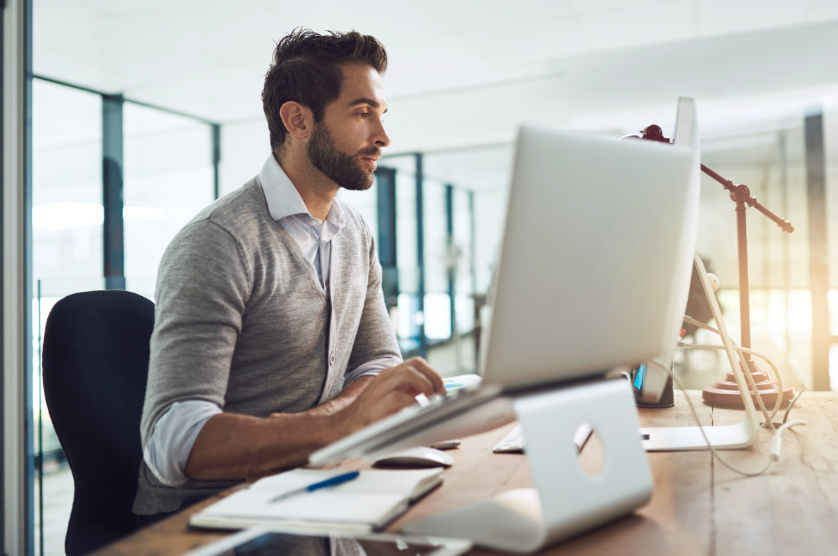 Man in on sale office chair