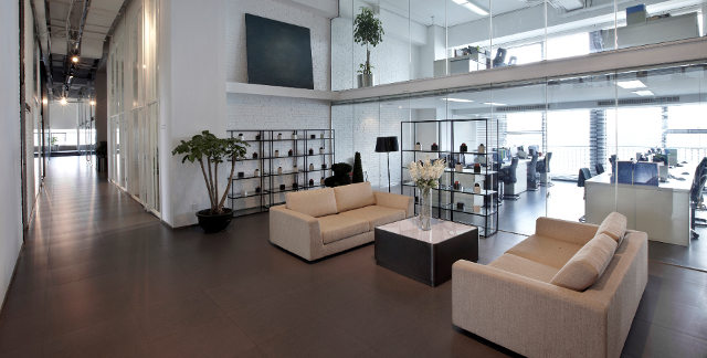 Clean, modern office and reception area