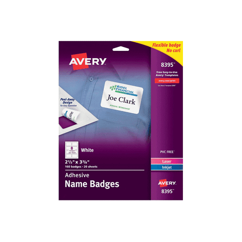 Adhesive name badges