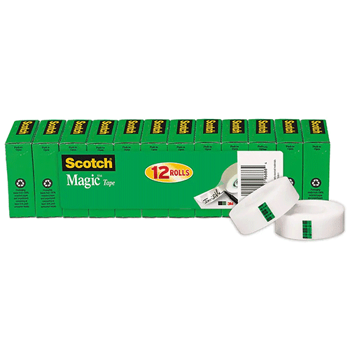 Scotch 665 Double-Sided Tape with C40 Dispenser, 0.5 x 900 - 6 pack