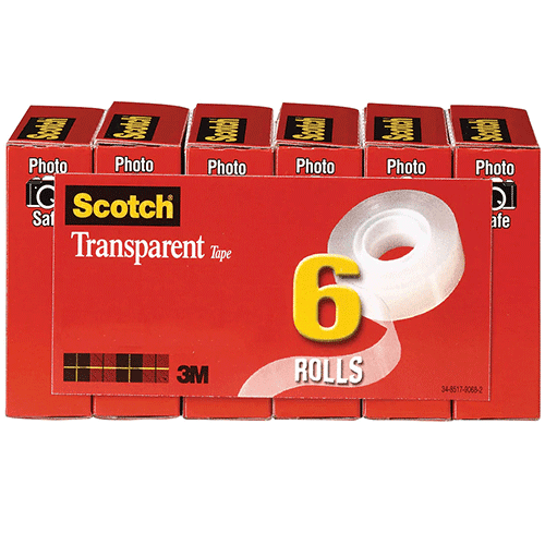 Scotch Permanent Double-Sided Tape With C40 Dispenser, 1/2 x 900, Pack Of  6