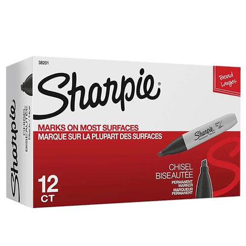 Sharpie Permanent Markers, Fine Tip, Gold Metallic, 12/Pack (1823887)