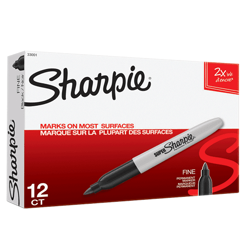 Sharpie Water-Resistant Stick Pen, Fine Point, Black Ink, 36/Pack (2083009)