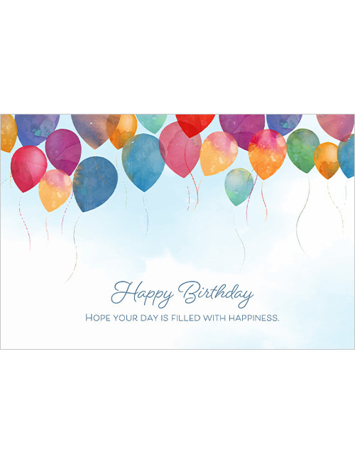 Birthday balloons with watercolor