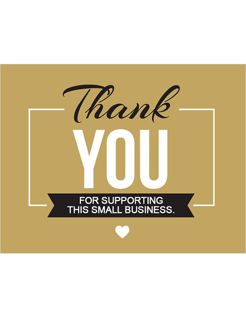 Small Business thank you sign