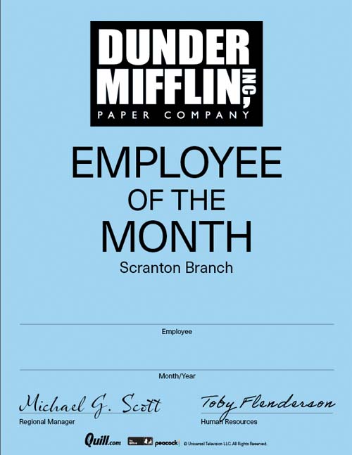 Office morale—The Office Employee of the Month