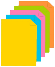 Printworks 5 Color Neon Yellow Pink Orange Blue Green Printer Paper 1 Pack