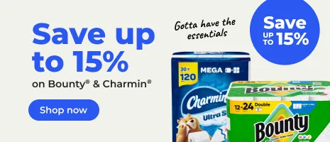 Save up to 15% on Bounty & Charmin