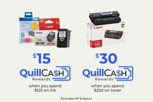 image of Earn QuillCASH $15 and $30 Rewards on Ink & Toner