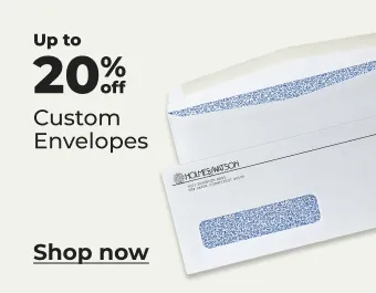 Up to 20% off custom envelopes