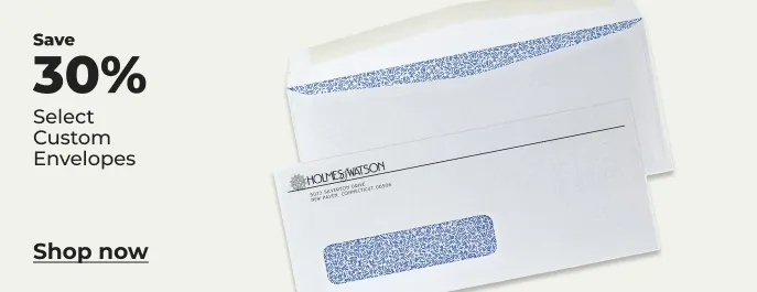 Save 30% on Custom Envelopes