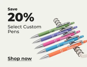 Save 20% off custom pens
