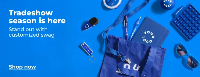 Shop now: Tradeshow Season customized swag